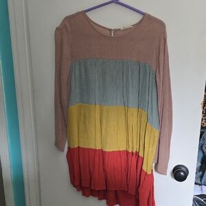 Entro Color Block Boutique Ribbed Top
